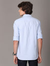 Oxford Chambray Light Blue Slim Fit Cotton Casual Shirt