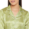 Women Lime Green Printed Shirt and Shorts Night Suit
