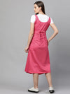 MomToBe Women's Cotton Fuscia Pink Maternity Dress