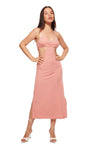 IZF Pink Cut-out Midi Dress with side slit