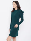 Zastraa Green Fitted Bodycon Dress