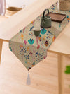 Forest Floral Printed Cotton Quality Canvas 6 Seater Table Runner (13 x 72 Inches)
