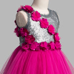 Toy Balloon Kids Poppy Fuchsia Pink Hi-Low girls party wear dress