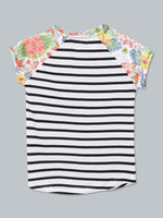 UrGear White Striped Girls T-shirt