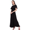 Aawari Rayon Frill Gown For Girls and Women Black