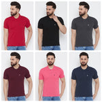 Soild Pure Cotton Polo T-shirt Pack of-6