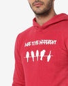 Campus Sutra Men's Solid Red Printed Regular Fit Sweatshirt | Full Sleeve | Cotton Sweatshirt | Casual Sweatshirt For Man | Western Stylish Sweatshirt For Men