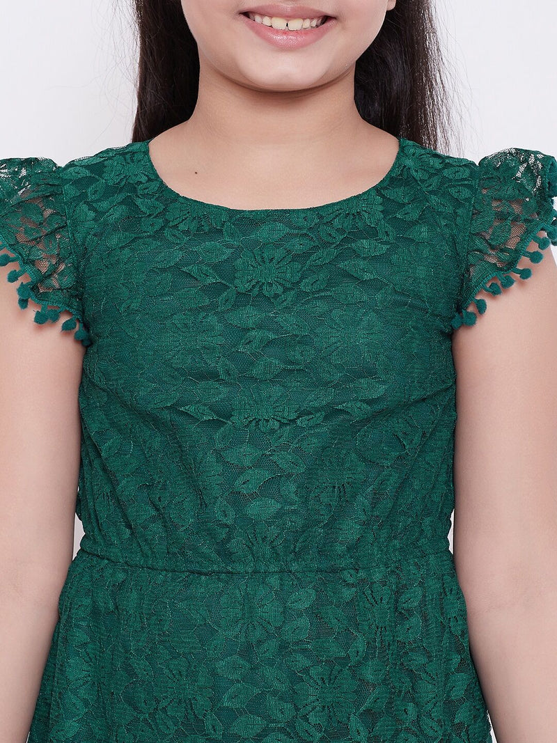 Girl's Glorious Printed Dress Green