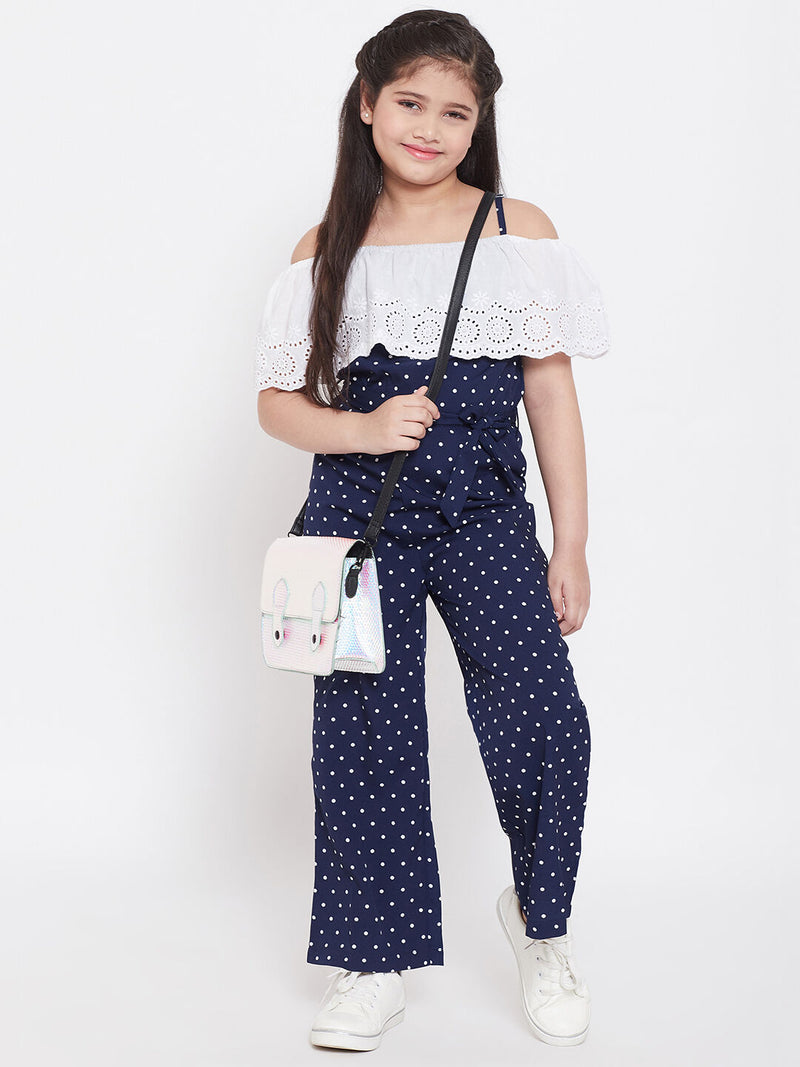 Girl's Expensive Lit Printed Jumpsuit Blue
