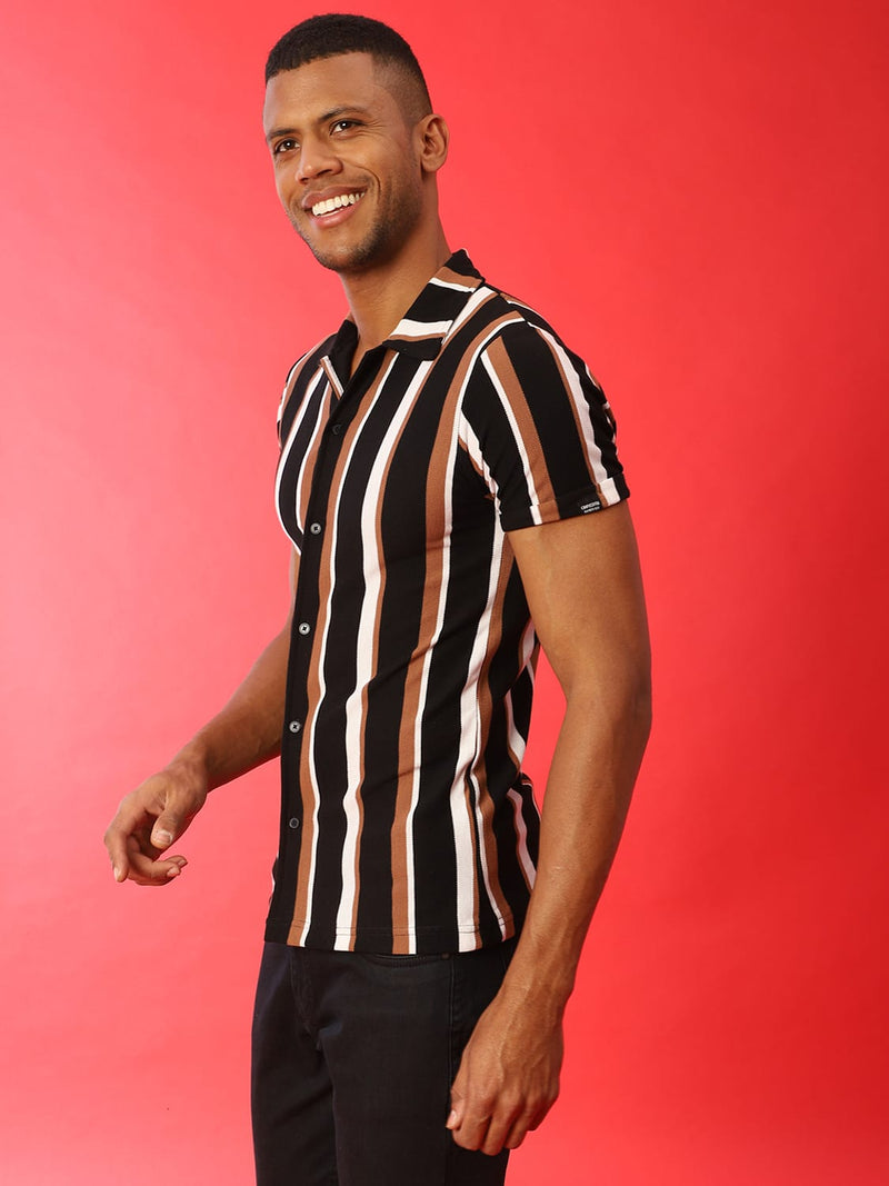 Campus Sutra Made Perfect Men Stylish Striped Casual Shirts