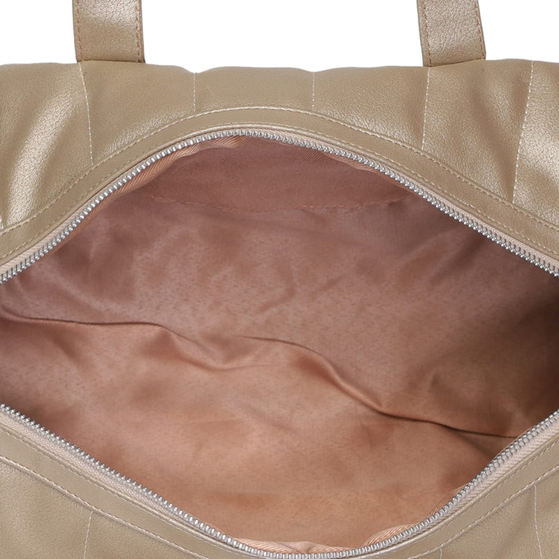 Kleio Artisans Unisex Quilted Round Duffle Travel Gym Weekend Bag for Men Women