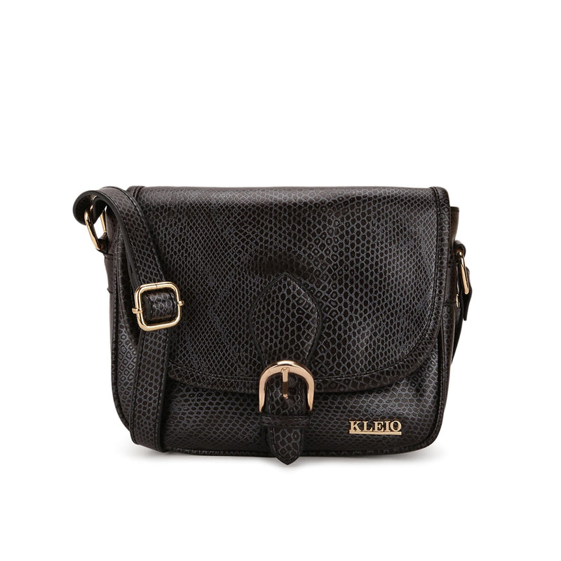 Kleio Pearl & Vera Snake Faux Leather Side Cross Body Sling Bag for Women's /Girls