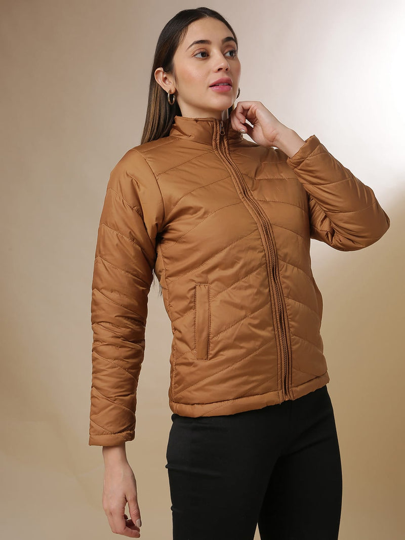 Campus Sutra Women Solid Stylish Belleza Casual Bomber Jacket