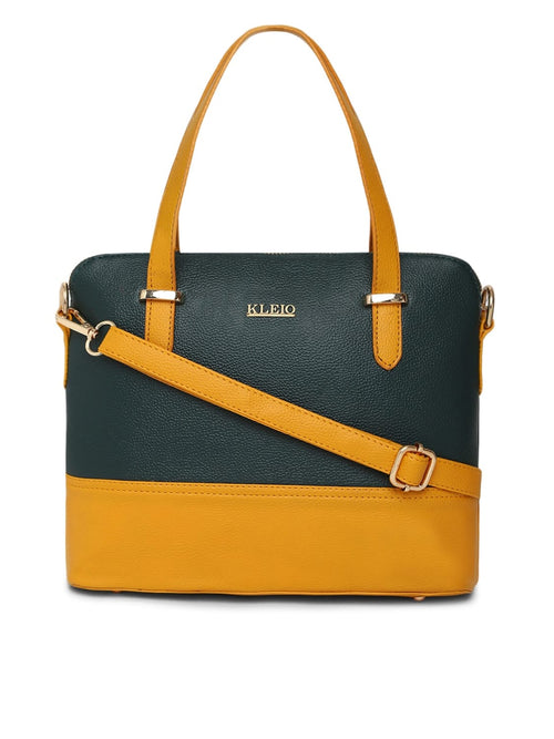 KLEIO Women's & Girls' Handbag (HO9003KL-OGMU_Olive Green & Mustard Yellow)