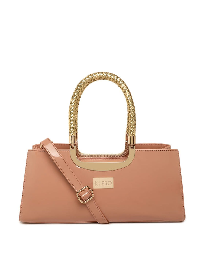 Kleio Mild Glossy/ shiny Patent PU leather bridal Satchel crossbody handbag for ladies and Girls