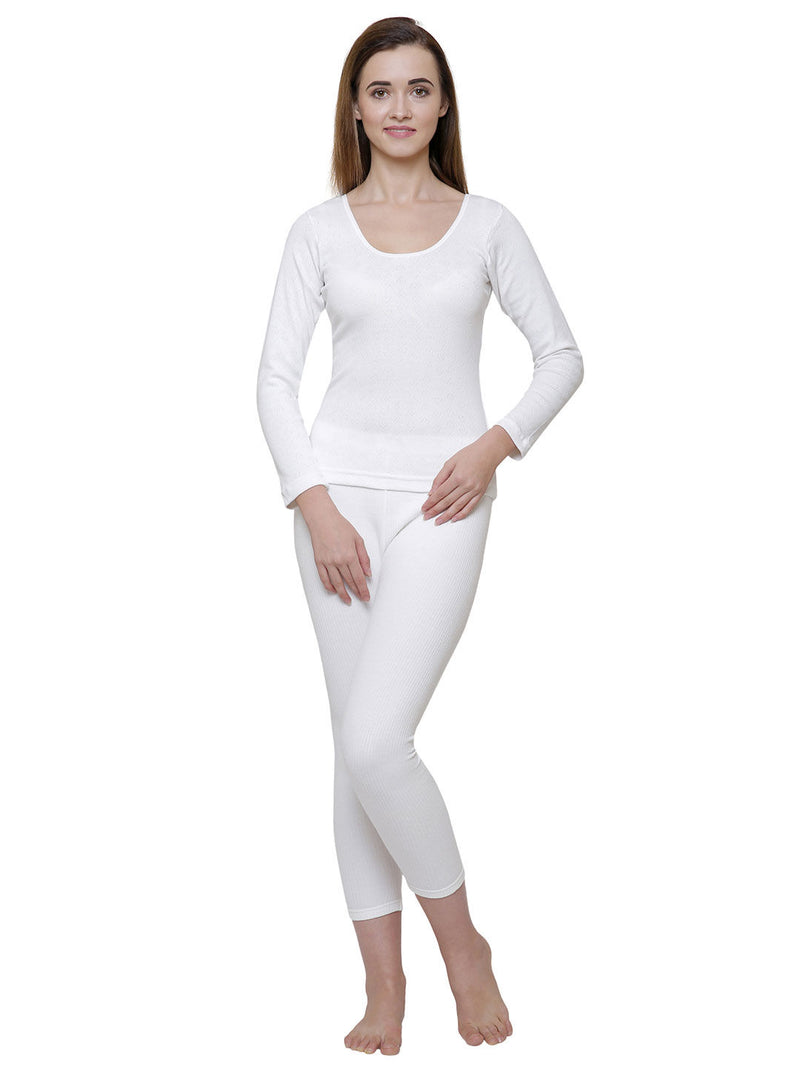 Bodycare Womens Thermal Tops Round Neck Full Sleeves Pack Of 1-White