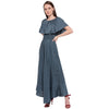 Aawari Rayon Frill Gown For Girls and Women Grey