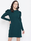 Zastraa Green Fitted Bodycon Dress