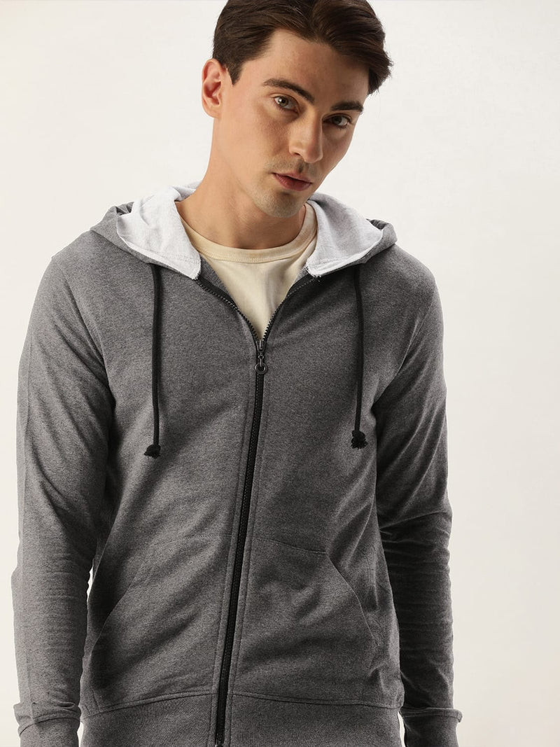 Men Solid Relaxed Fit Urban Hoodie