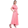 Aawari Rayon Frill Gown For Girls and Women Baby Pink
