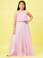 Girl's Thames Trends Solid Lehenga Onion Pink
