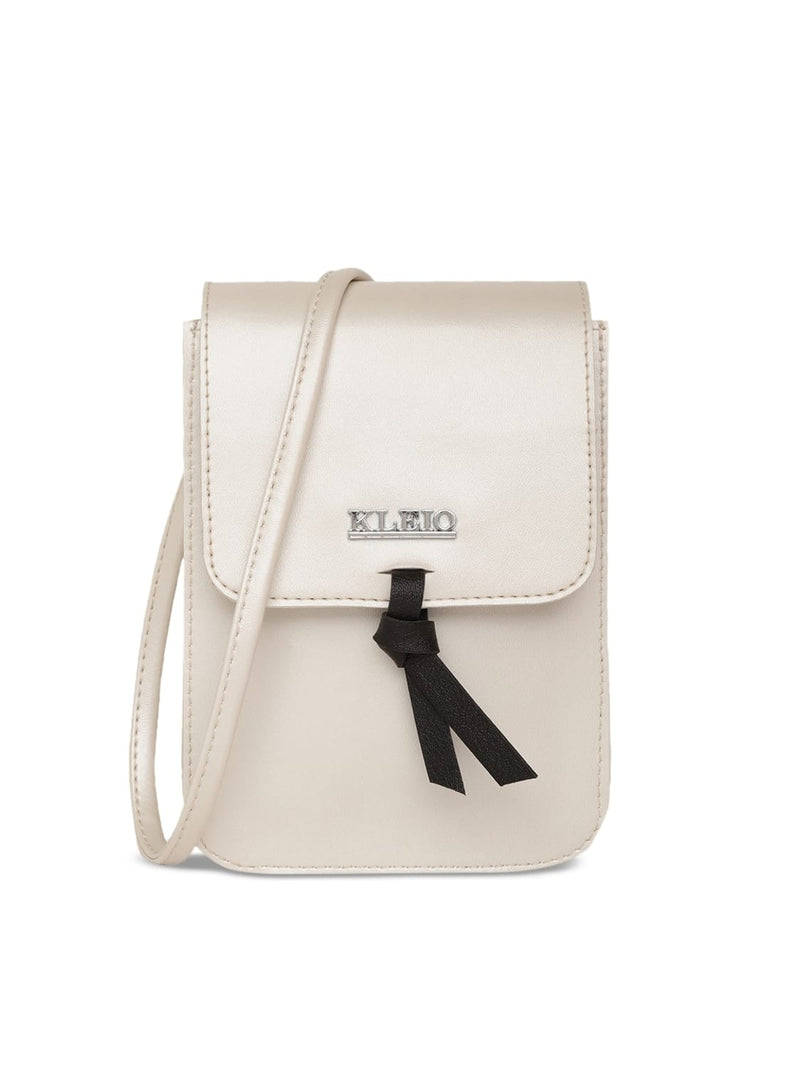 KLEIO Women's Sling Bag (Pearl White)