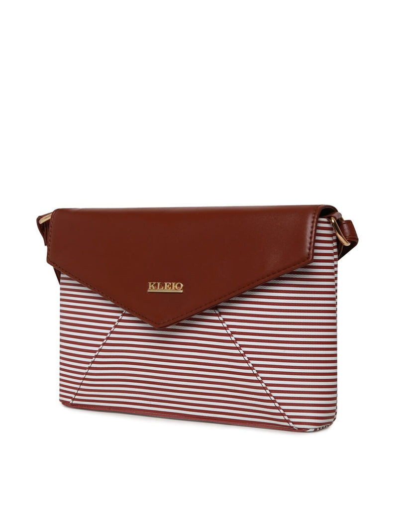 Kleio Lover?? Striped PU Leather Stylish Sling Cross Body Hand Bag for Women Girls Ladies