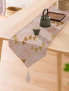 Shower Leafs Printed Cotton Best Canvas 6 Seater Table Runner (13 x 72 Inches)
