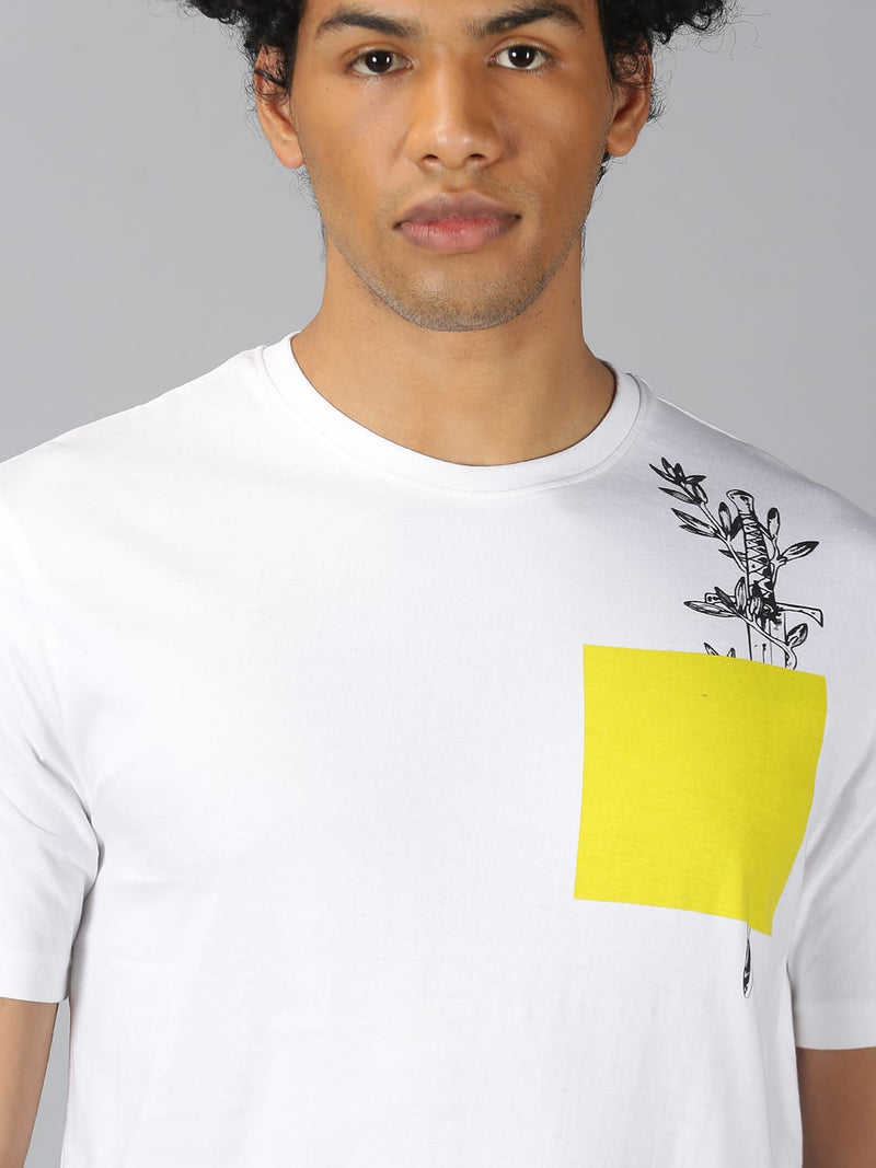 Men T-Shirt Printed Cotton UrbanGrey