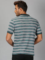 Men T-Shirt Stripes Cotton Clockwise Tees