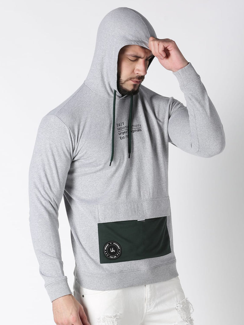 Urban Grey Solid Mens Sweatshirt