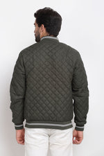 PERFKT-U Mens Olive Solid Puffer Jacket
