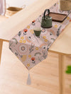 Spring Floral Printed Cotton Canvas 6 Seater Table Runner (13 x 72 Inches)