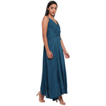 Aawari Rayon Front Open Gown For Girls and Women Teal