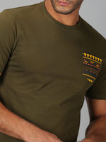Men T-Shirt Solid Cotton Twisted