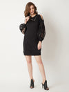 Ring On Me Lace Sleeve Dress Black