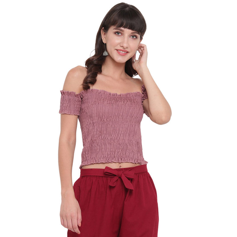 Aawari Cotton Crop Top For Girls and Women Spring Onion