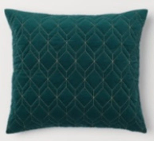Quilted Cushion - Size -45*45 cms - Green