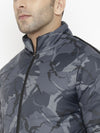 PERFKT-U Mens Navy Camo Printed Lightweight Puffer Jacket