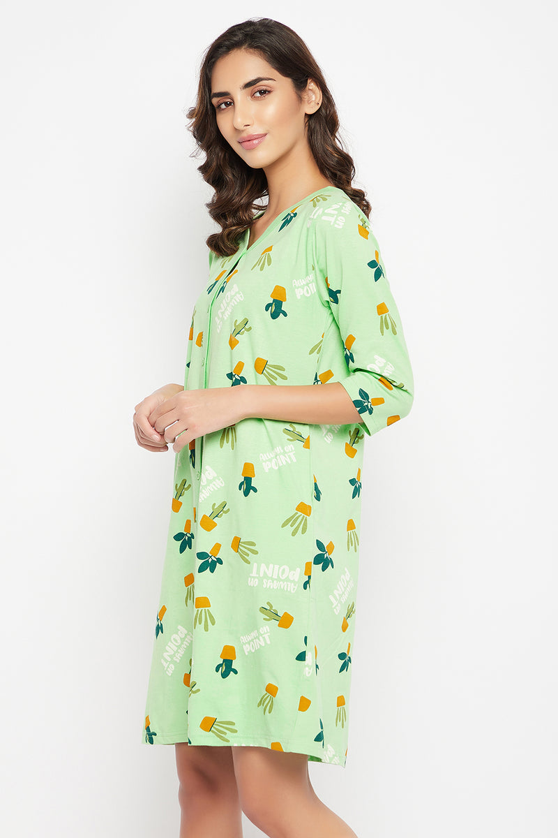 Buy Clovia Women's Cotton Dot Print Short Night Dress (Ns1197D02_Yellow_S)  at Amazon.in