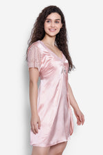 Chic Basic Robe in Nude Pink - Satin