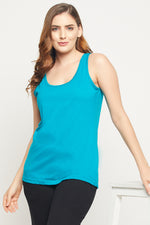 Chic Basic Tank Top in Turquoise Blue - 100% Cotton