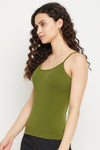Chic Basic Camisole in Forest Green - Cotton