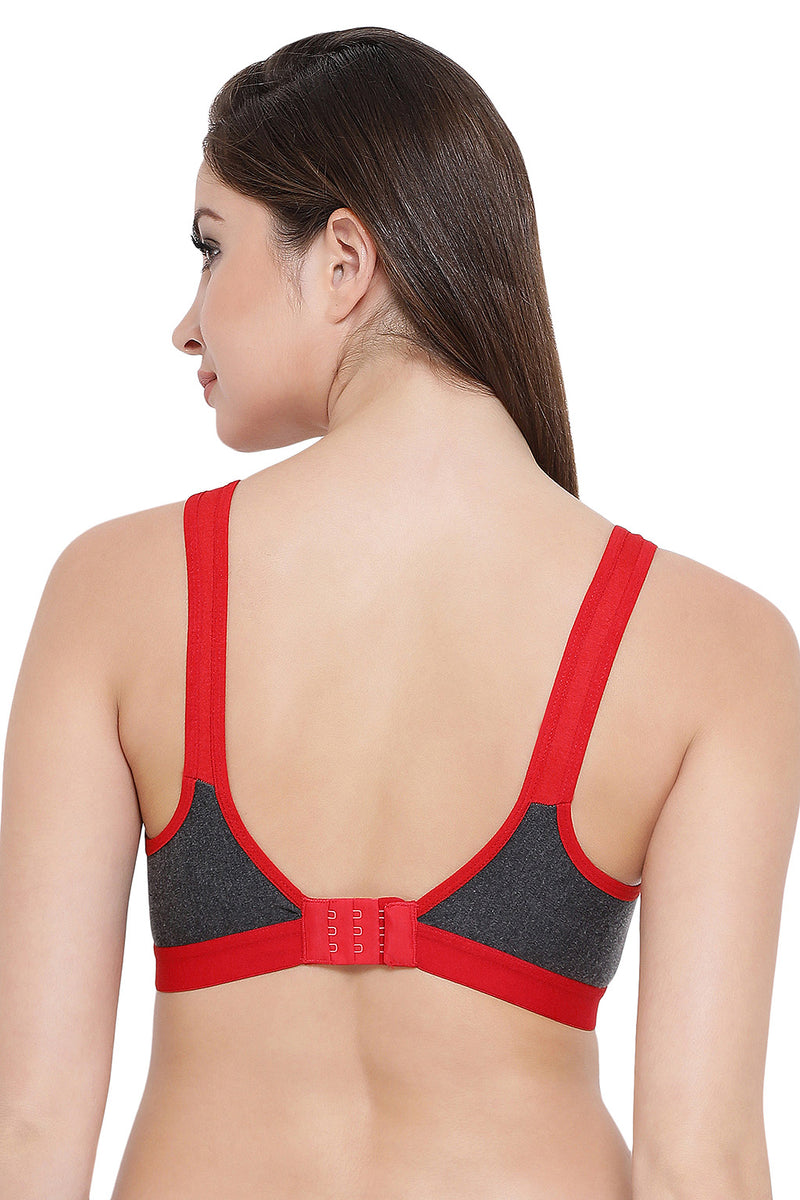 Non-Padded Non-Wired Full Coverage T-Shirt Bra in Red - Cotton Rich