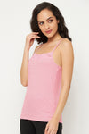 Polka Dot Print Camisole in Soft Pink - Cotton