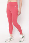 High Rise Active Tights in Red Melange with Side Pocket