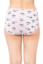 High Waist Cow Print Hipster Panty in White - Cotton