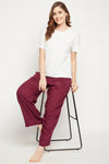 Chic Basic Wide Leg Pants in Maroon - Rayon