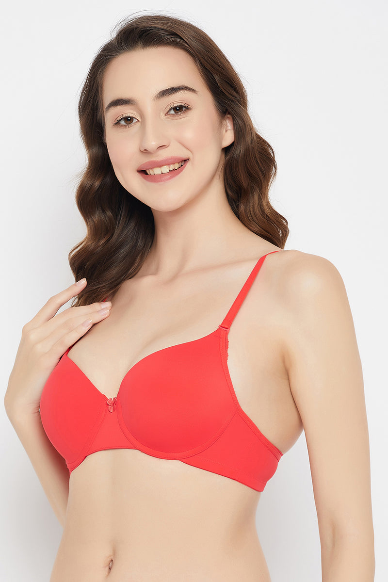 Level 1 Push-Up Padded Underwired Demi Cup Multiway T-shirt Bra in Red –  Tradyl
