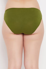 Low Waist Bikini Panty in Green - Cotton